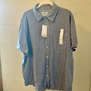 Goodfellow & Co Mens Blue Short Sleeve Button Up Shirt Size L